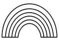 Rainbow line art silhouette vector for weather, hope, and positivity themes Royalty Free Stock Photo