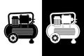 Air Compressor Icon - Black and White Royalty Free Stock Photo