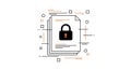 Minimalist Vector Icon of Locked Confidential Documents Royalty Free Stock Photo