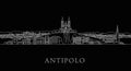 Antipolo Skyline Vector Outline Royalty Free Stock Photo