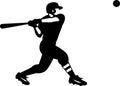 Minimalist vector of a person swinging bat, clean flat silhouette style Royalty Free Stock Photo