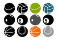 Minimalist vector sport balls Royalty Free Stock Photo