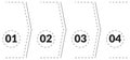 Minimalist vector template featuring four sequential steps Royalty Free Stock Photo