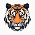 Minimalist Vector Tiger Head Illustration With Bold Colors