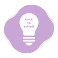 Minimalist violet light bulb background. Back to school. Vector illustration, flat design