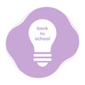 Minimalist violet light bulb background. Back to school. Vector illustration, flat design Royalty Free Stock Photo