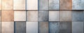 A minimalist wall background with a grid of light color blocks in varying muted tones. The design Royalty Free Stock Photo