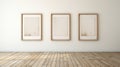 Minimalist Wall Frames On Wood Floors: Soft-focused Realism In Sepia Tone