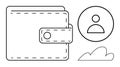 Minimalist Wallet with User Profile Icon and Cloud Element for Personal Finance Concepts Royalty Free Stock Photo