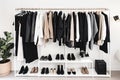 minimalist wardrobe with mix of simple and statement pieces