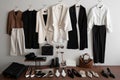 minimalist wardrobe with mix of versatile pieces and statement pieces