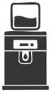 Minimalist water dispenser silhouette with bottle and drop symbol for hydration Royalty Free Stock Photo