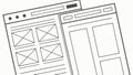 Minimalist Web Design Wireframe UI UX Layout Template, vector design Generative AI Royalty Free Stock Photo