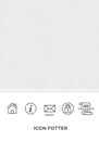 Minimalist web footer design featuring five icons: a house, an information symbol, an Royalty Free Stock Photo