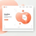 Minimalist website interface design featuring a white background with peach-orange Royalty Free Stock Photo