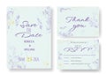 Minimalist Wedding Invitation Set with Save the Date, RSVP, Thank You Card. vector EPS.