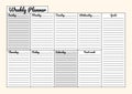 Minimalist Weekly Planner with Goals and Notes Section Royalty Free Stock Photo