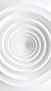 Minimalist white abstract background with concentric circles creating an endless tunnel effect Royalty Free Stock Photo