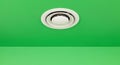 Minimalist White Air Vent Against Vibrant Green Ceiling Background Royalty Free Stock Photo