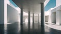 Minimalist White Architecture with Columns. AI generated image Royalty Free Stock Photo