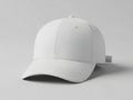 Minimalist white baseball cap on plain background Royalty Free Stock Photo