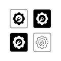 Setting icon set using basic rounded square flat design.