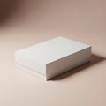 Minimalist white box on beige background Royalty Free Stock Photo