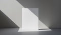 Minimalist White Box with Dramatic Light and Shadow Royalty Free Stock Photo