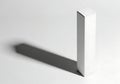 Minimalist white box with long shadow on white background Royalty Free Stock Photo
