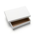 Minimalist white box with open lid Royalty Free Stock Photo