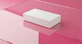Minimalist White Box on Pink Surface Royalty Free Stock Photo
