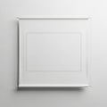 Minimalist white box with a rectangular cutout on a plain background Royalty Free Stock Photo