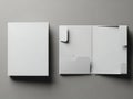Minimalist white boxes on gray surface Royalty Free Stock Photo