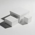 Minimalist white boxes, isolated on white background Royalty Free Stock Photo