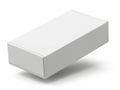 Minimalist white cardboard box on a plain surface Royalty Free Stock Photo