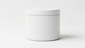 Minimalist white ceramic jar isolated on white background Royalty Free Stock Photo