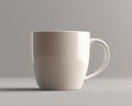 Minimalist White Ceramic Mug Mockup on Neutral Background Royalty Free Stock Photo