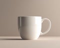 Minimalist White Ceramic Mug Mockup on Neutral Background Royalty Free Stock Photo