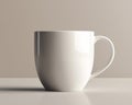 Minimalist White Ceramic Mug Mockup on Neutral Background Royalty Free Stock Photo
