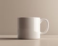 Minimalist White Ceramic Mug Mockup on Neutral Background Royalty Free Stock Photo