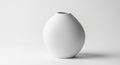 A minimalist white ceramic vase with a smooth, matte finish and rounded, bulbo Royalty Free Stock Photo