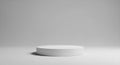 Minimalist White Circle Display Platform Mockup on White Backdrop Royalty Free Stock Photo