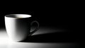 Minimalist White Coffee Cup with Dramatic Lighting Royalty Free Stock Photo