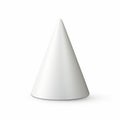 Minimalist White Cone On Glossy Background - Symmetrical Asymmetry