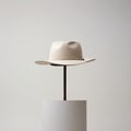 Minimalist White Cowboy Fedora Inspired By Angura Kei And Dansaekhwa