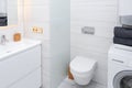 Minimalist white cozy, fresh and clean modern bathroom