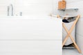 Minimalist white cozy, fresh and clean modern bathroom