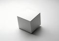 Minimalist white cube corner on white background with shadow Royalty Free Stock Photo