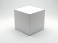 Minimalist white cube on gray background 3d rendering abstract shape Royalty Free Stock Photo