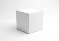 Minimalist white cube isolated on white background Royalty Free Stock Photo